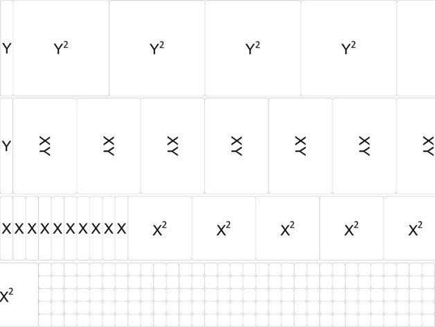 el álgebra de las baldosas matemáticas lasercut láser corte manipulativos la enseñanza 3D print model - Mito3D