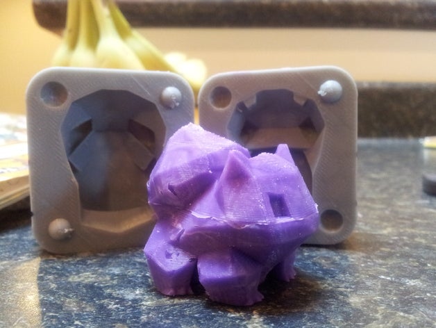 low poly bulbasaur molde criaturas oogoo pokemon 3D print model - Mito3D