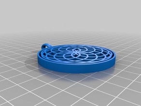 Lilie Anhänger in blau Schmuck angepasst 3d print model - Mito3D