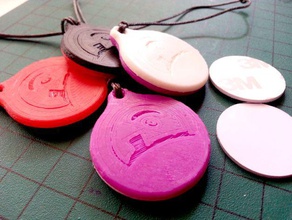 25mm nfc tag keychain mobile phone 3d print model - Mito3D