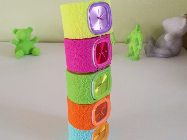 fuzzy watch band filaflex elastic filament fashion print flexible recreus 3D print model - Mito3D