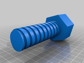 gros boulon à tête hexagonale ecrou carré thread ingénierie 3d print model - Mito3D
