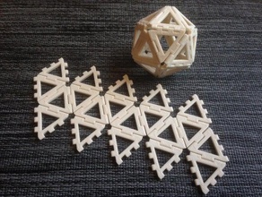 personalizzabile hingesnap icosaedro netto per la matematica 3dhubs customizer l'istruzione poliedri 3d print model - Mito3D