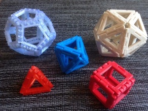 personalizzabile a battente poliedri per la matematica 3dhubs customizer l'istruzione cerniere solidi platonici poliedro stampa-in-place 3d print model - Mito3D