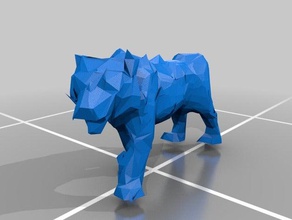 low poly tiger animals 3d print model - Mito3D