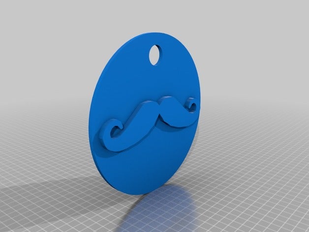 mustache keychain art 3D print model - Mito3D