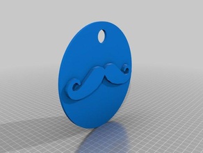 mustache keychain art 3d print model - Mito3D