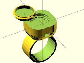 concepto de anillo del compartimiento la electrónica los anillos en el experimento joyería openscad 3d print model - Mito3D