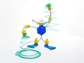 ogo em espiral construção brinquedos articulação de esfera bild flexível do esporte spin supportless 3d print model - Mito3D