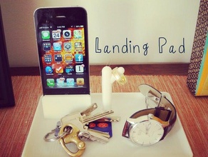 landing pad v1 - Organisation dock ipad iphone-dock Schlüssel Fach tinkercad 3d print model - Mito3D