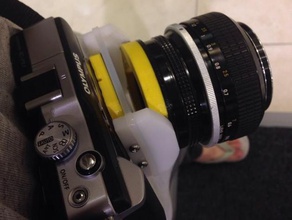 m43-tilt-attacco f-mount adaputer fotocamera 3d print model - Mito3D
