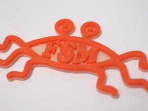 monstro de espaguete voador fsm emblema criaturas macarrão ramen solidworks 3d print model - Mito3D