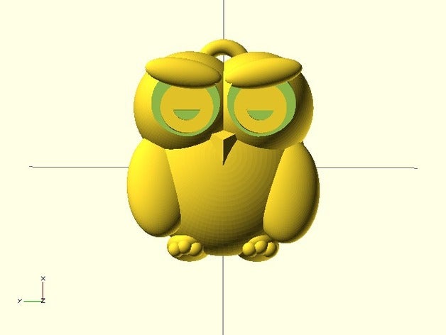 owl pendant 3d printing jewellry necklace 3D print model - Mito3D