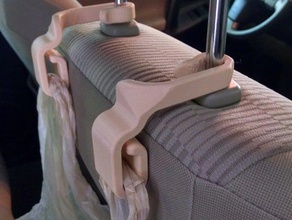 car seatback trash bag hooks longer automotive headrest rav4 toyota 3d print model - Mito3D