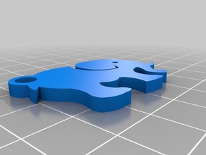 elefante chaveiro animais acessório simples 3d print model - Mito3D