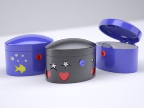 bouton ovale boîte outil de les titulaires boîtes à bijoux bouton-poussoir 3d print model - Mito3D