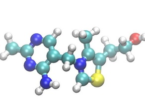 la tiamina vitamina b1 biología modelo molecular molécula de 3d print model - Mito3D