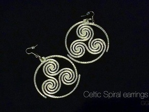 celtic triskelion Ohrringe celticdesign design Schmuck-Ohrring wearabe 3d print model - Mito3D