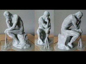 düşünür destekler rodins sanat heykel desteklenen 3d print model - Mito3D