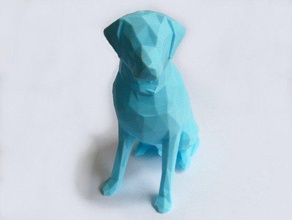 low-poly-labrador-Hund-statue durchsucht Replikate 3d-scan Tier artec lowpoly Skulptur 3d print model - Mito3D