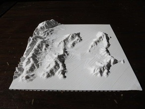 wellington central city miramar-Halbinsel durchsucht Replikate Geographie Karte meshmixer Neuseeland photoshop relief relief-Karte Gelände terrain-Modell 3d print model - Mito3D