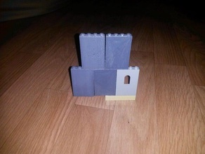 lego kompatibel Wand ein Stück ohne Fenster durchsucht Replikate Stein 3d print model - Mito3D