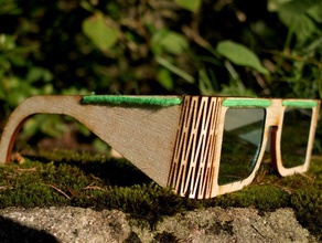 madeira óculos dobrável bétula barato rápido laser lasercut corte a tons o sol de 3d print model - Mito3D