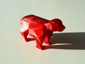 poligonal oso a los animales enojado baja poli 3d print model - Mito3D