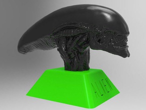 alien-Kopf Kreaturen die Büste Film 3d print model - Mito3D