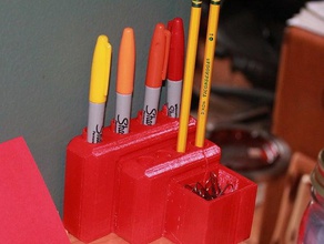 pencil pen holder office desk paper clips sharpie 3d print model - Mito3D