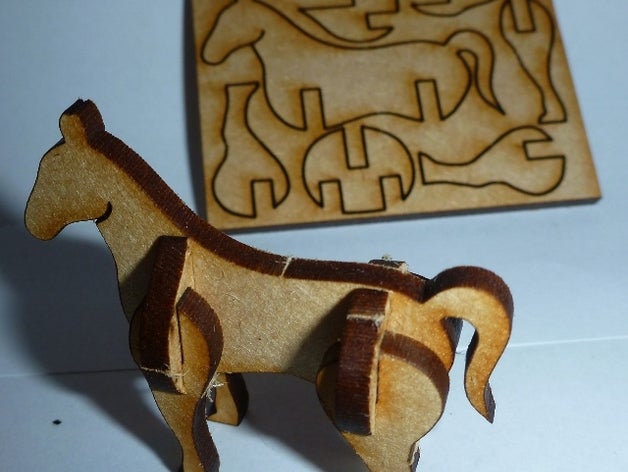 kleine lasercut Pferd - Spielzeug Spiele Tier Tiere Pferde laser-cutter der Miniatur miniaturen pet Haustiere 3D print model - Mito3D
