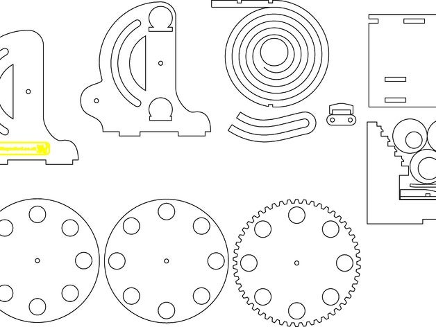 Marmor-Maschine 1 mechanisch ist - Spielzeug heath robinson lasercut Murmeln Marmor-Rennen Marmor ausgeführt Marmor-track rube goldberg Holz 3D print model - Mito3D