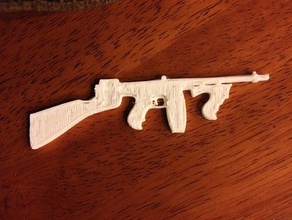 tommy gun chaveiros 3d print model - Mito3D
