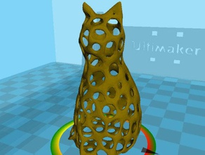 prof voronoys gato decoração lucy arte da matemática estranha de voronoi 3d print model - Mito3D