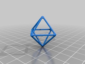 malla de alambre del diamante matemáticas art 3d la geometría joyería octaedro el primitivo útil 3d print model - Mito3D
