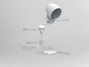 3d eskimo lamba desklamp baskılı decor cooldesign designerlamp diy e27 figure foot head lamps lampshade lampstuff led light socket wire 3d print model - Mito3D