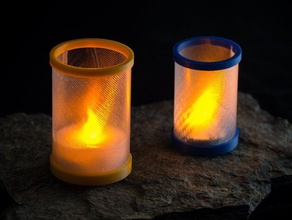 customizable lantern decor artistic customizer challenge led light openscad parametric tea 3d print model - Mito3D