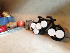 spice rack em forma de bicicleta a cozinha jantar moto recipiente cozinhar utensílios openfab especiarias 3d print model - Mito3D