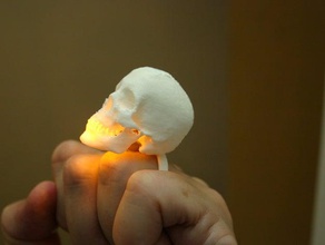 illuminated skull ring rings 3d print model - Mito3D
