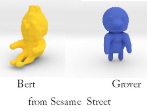 ernie bert grover sesame street criaturas escritorio de juguete juguetes 3d print model - Mito3D