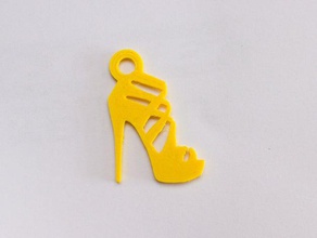 high heel sandal keychain keychains charm heels shoe shoes stiletto woman 3d print model - Mito3D
