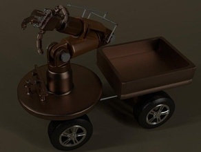 maradona la robótica brazo robótico rueda montada en el robot 3d print model - Mito3D