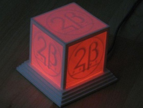glowing logo cube other 3d art box electronics pla rapman reprap supportless 3d print model - Mito3D