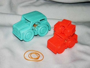 rubber band powered car collection iii additional mechanical toys 3d print model - Mito3D