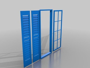window shutters buildings structures 3d print model - Mito3D