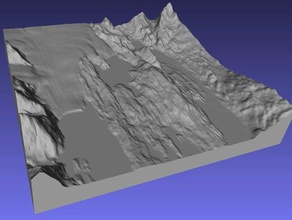 upsala glacier santa cruz province argentina learning geodesy geography mountain topography raised relief map topographical 3d print model - Mito3D