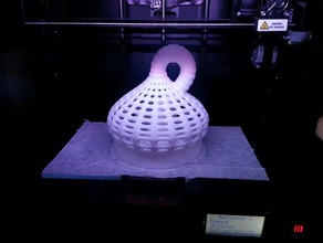 klein bottle table lamp supports math art klien led replicator 3d print model - Mito3D