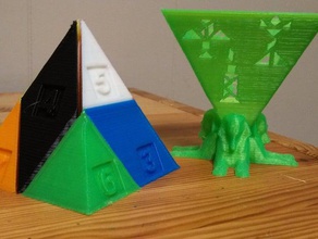 3d pyramid tangram sphinx holder puzzles 3d print model - Mito3D