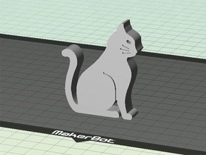 Katze sitzt schnurrhaare angesenkt Rillen Tiere feline garfield Kätzchen kitty pet Haustiere tabby Spielzeug 3d print model - Mito3D