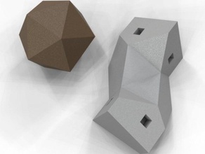 polychocolate icosahedron alpha v03 five part math modular mold polyhedra 3d print model - Mito3D